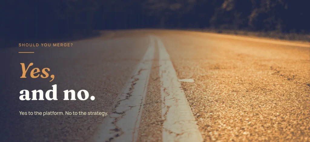 Duotone photograph of a road with double center lines, representing affiliate and influencer programs running parallel on one shared system.